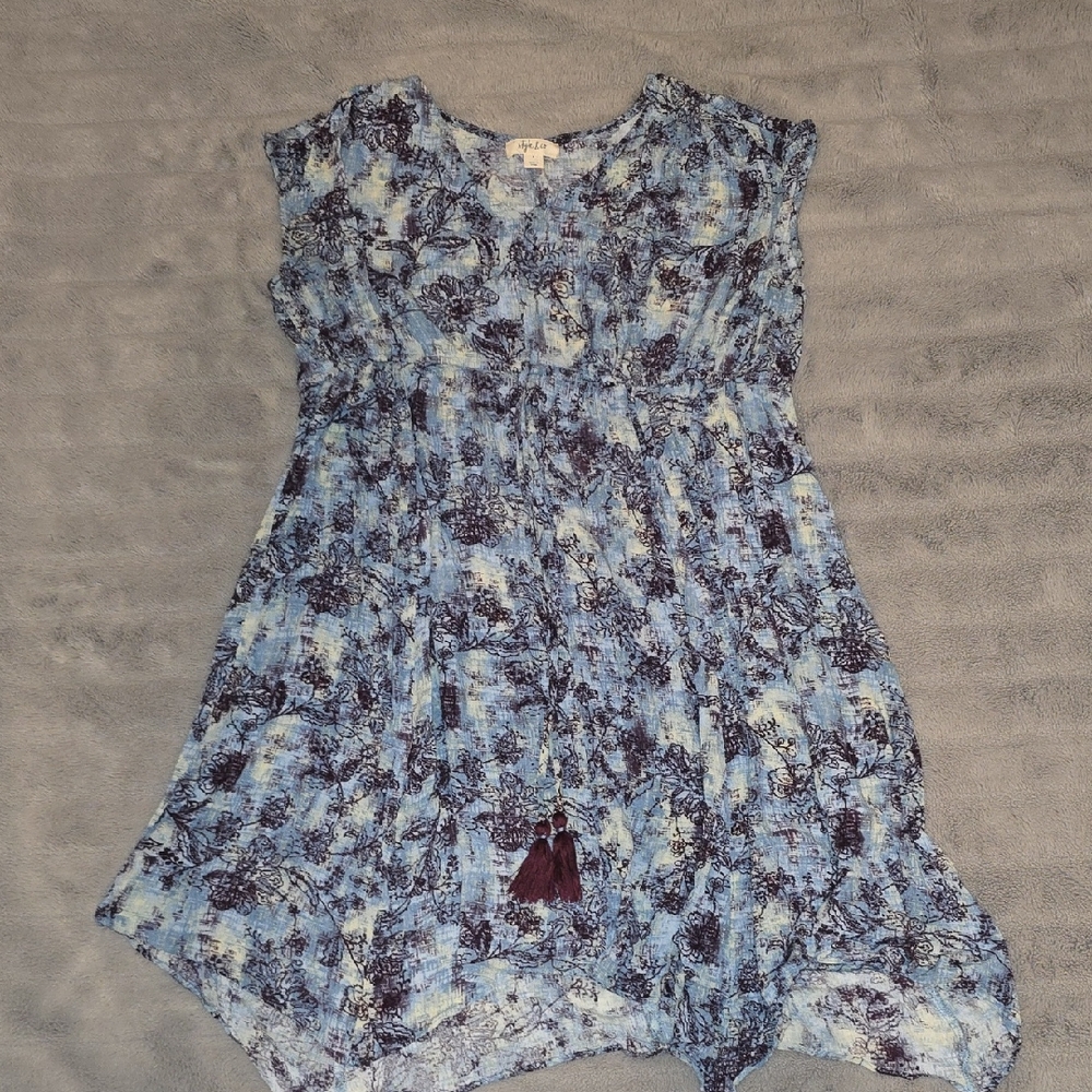 Style & Co. Blue and White Floral Dress